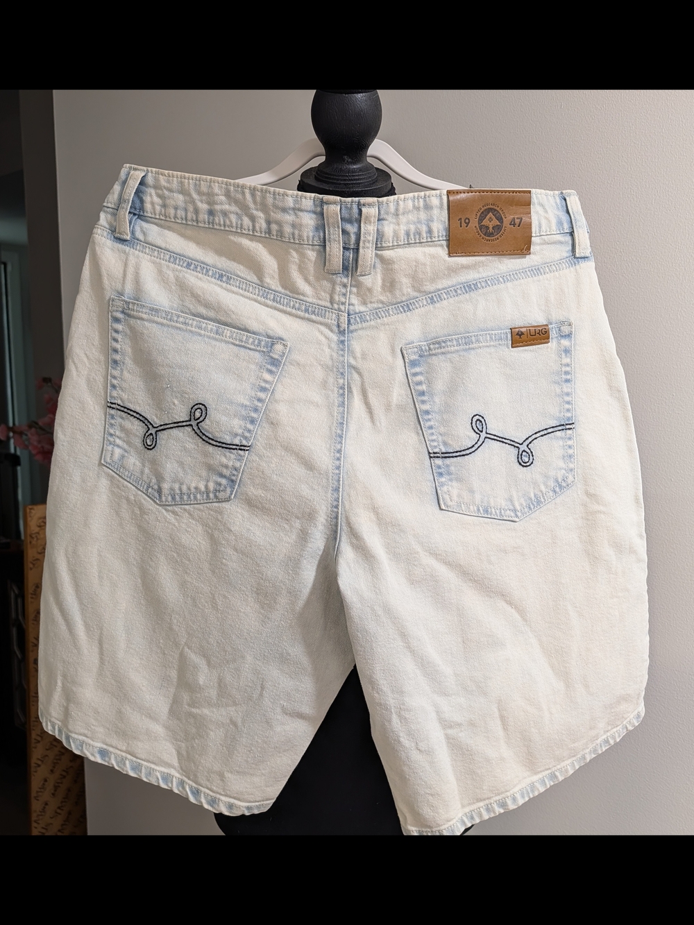 LRG Lifted Research Group Denim Shorts Men's Size 32 Light Wash Y2K Skater